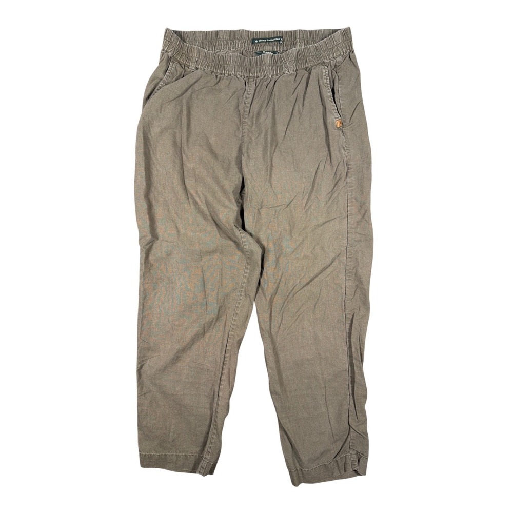 Roots Canada Hemp Collection Brown Cotton Blend Elastic‎ Waist Relaxed Pants M